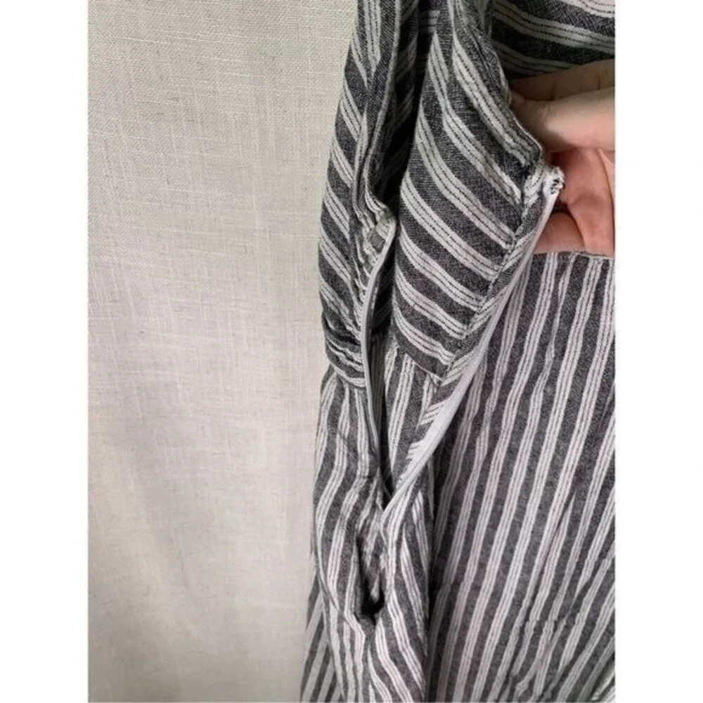Who What Wear‎ Women Babydoll Striped Linen Blend Midi Dress Size XXL Pockets - Picture 10 of 16